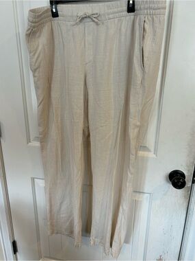 Womens Old Navy Neutral Cream Drawstring wide leg Pants